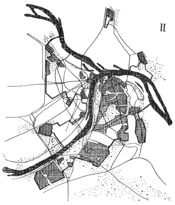 Рис. 2. г. Горький. Схема расселения, вариант 2. 1932 г.