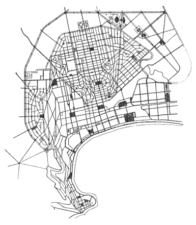 Рис. 2. Баку. Схема планировки 1925 г.