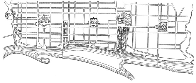 Схема планировки центрального района крупнейшего города. Вариант